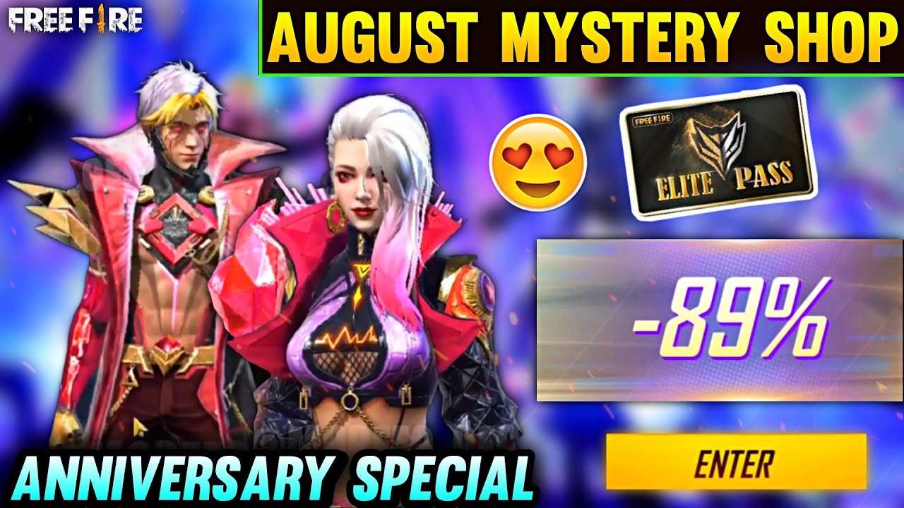 MYSTERY SHOP 13.0 FREE FIRE | MYSTERY SHOP FREE FIRE | AUGUST MONTH ELITE PASS DISCOUNT|FF NEW EVENT