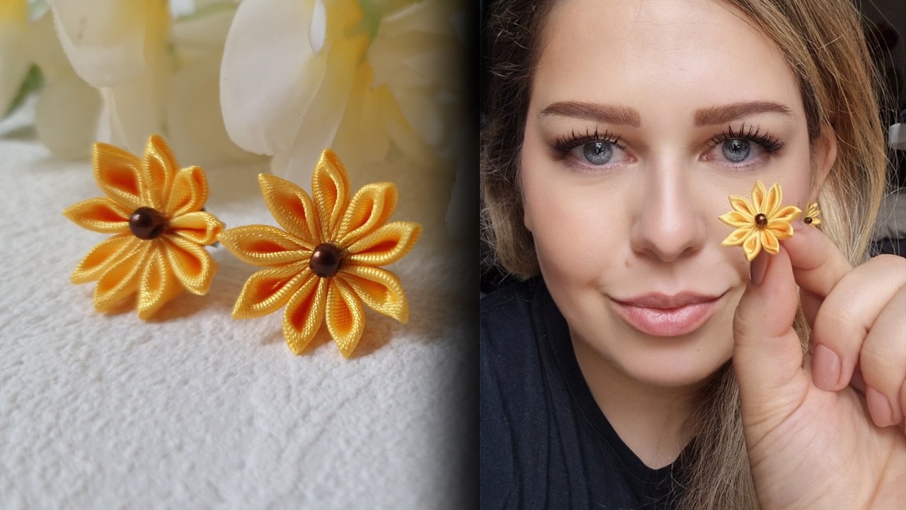 DIY Summer Earrings 🌸 Easy Fabric Flower Tutorial