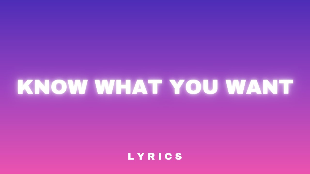 REMOVEFACE - KNOW WHAT YOU WANT LYRICS