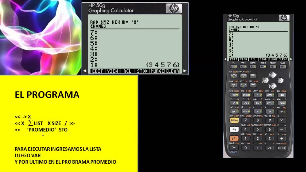 MEDIA ARITMETICA - PROMEDIO EN CALCULADORA HP 50G HP50G