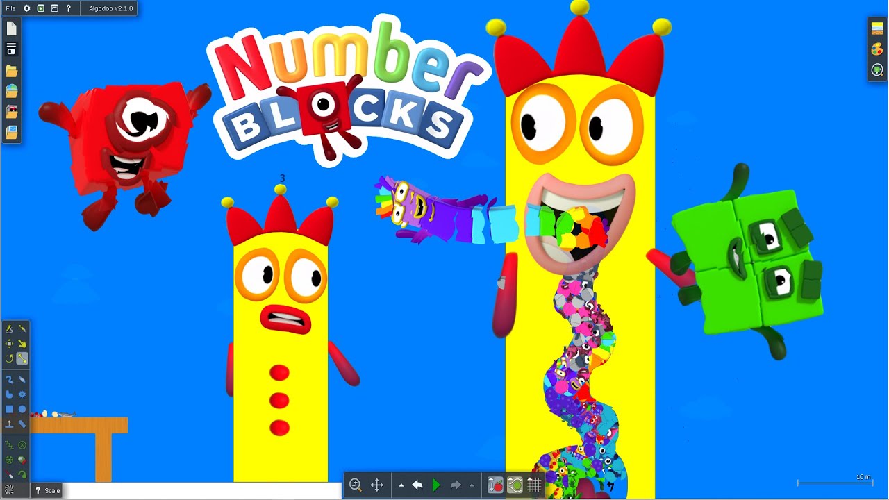 Giant Monster Numberblock Eating Simulation Alphabet Lore, Numberblocks vs Colourblocks by Algodoo