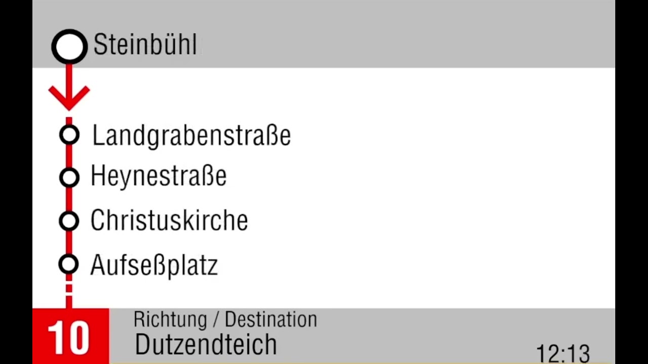 Ansage der Linie 10 VAG Nürnberg Am Wegfeld Fehlt noch
