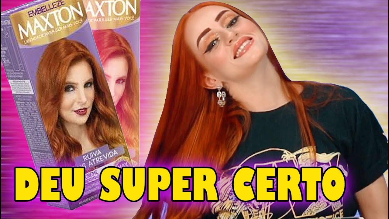 PINTANDO CABELO DE RUIVO EM CASA!-MAXTON 7.4 -RUIVA MAIS ATREVIDA #Ruivoacobreado