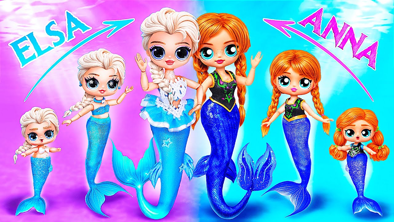 Elsa und Jack Frost, die Meerjungfrauen, werden erwachsen- LOL OMG DIYs