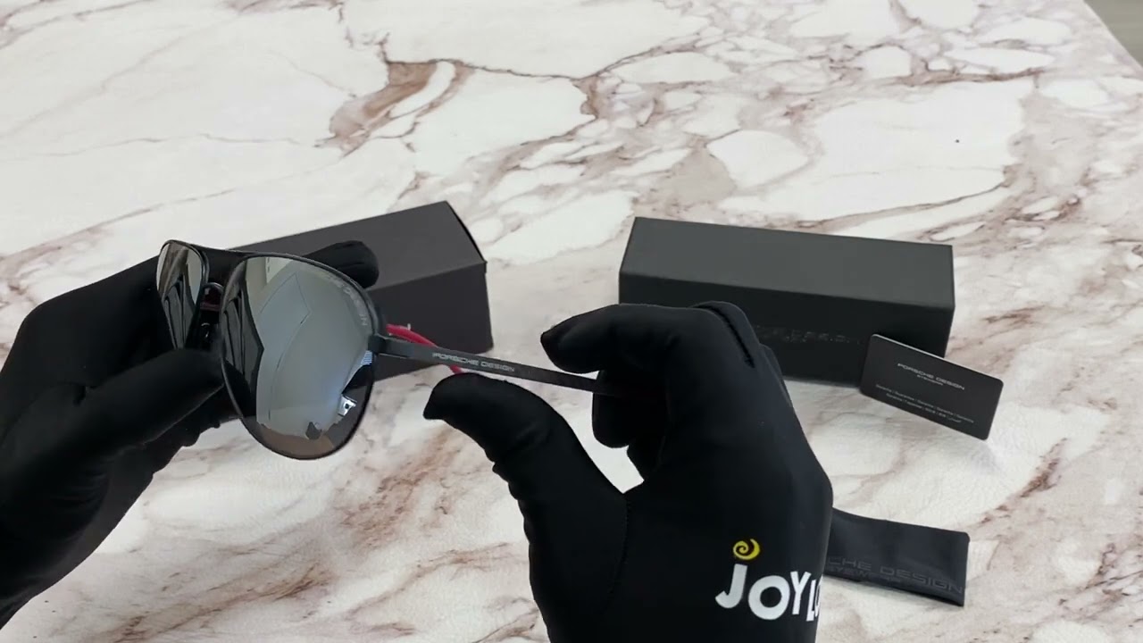 Porsche Sunglasses Model-P8651 Color-A Black-Red/Dark Gray Lenses