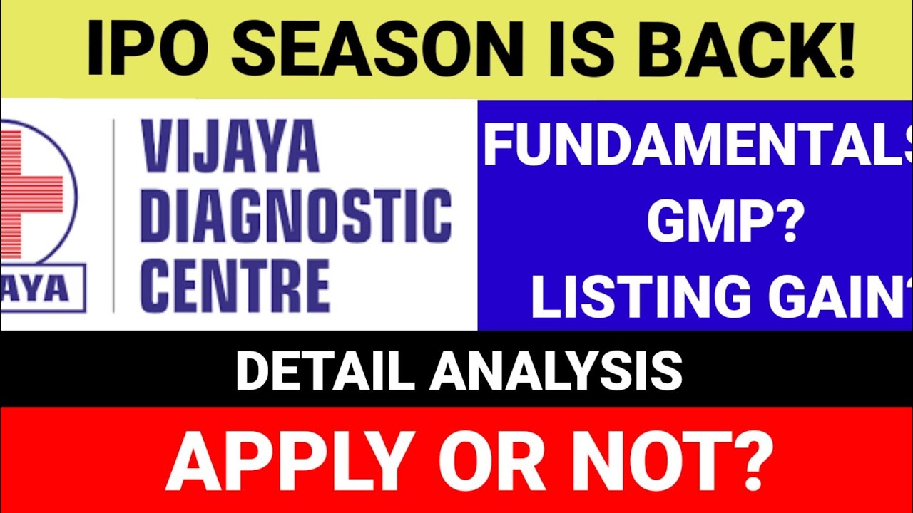 Vijaya Diagnostics IPO APPLY or AVOID ?⚫ LISTING GAIN? GREY MARKET PREMIUM |#IPO | IPO RECENT NEWS