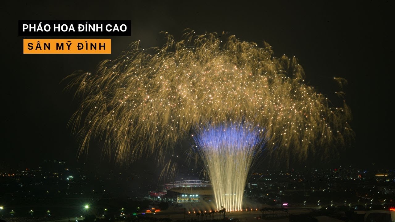 Pháo hoa rực sáng bầu trời Mỹ Đình: Màn trình diễn quy mô hiếm có tại Hà Nội