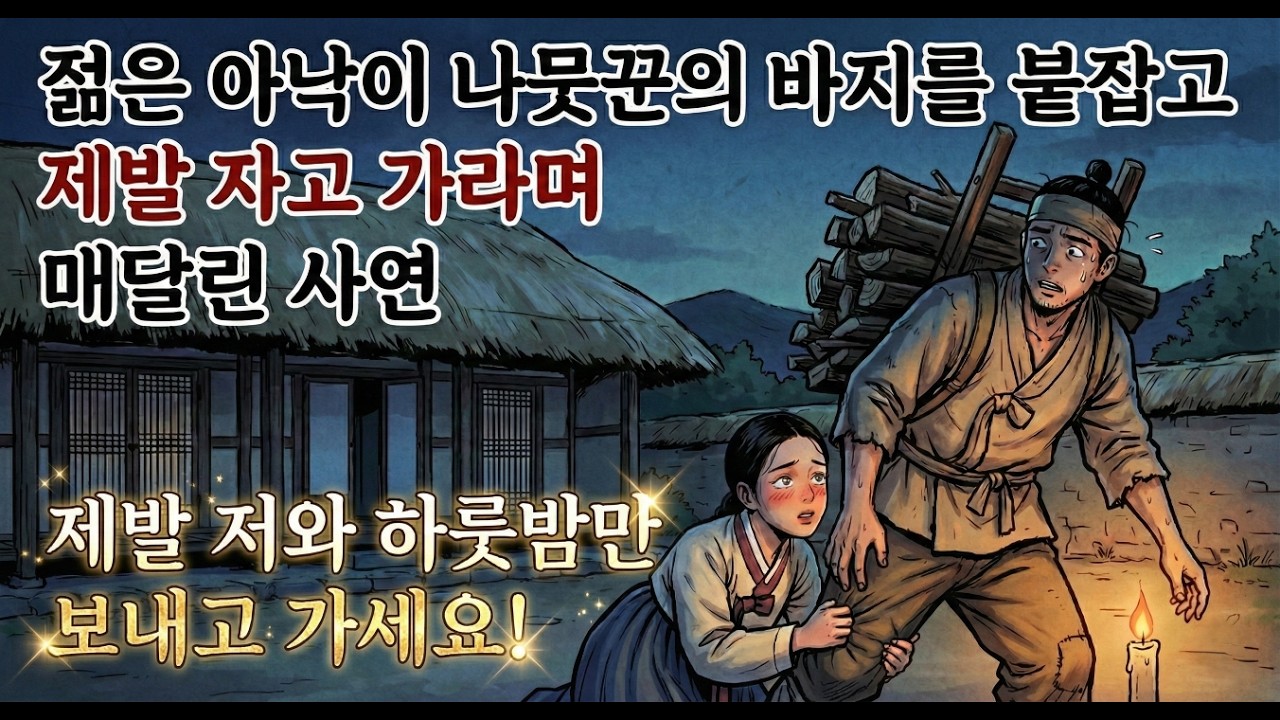 길을 잃은 나무꾼, 아리따운 과부는 그에게 하룻밤만 묶고 가라며 사정, 사정을 하는데... | 야담 | 전래동화