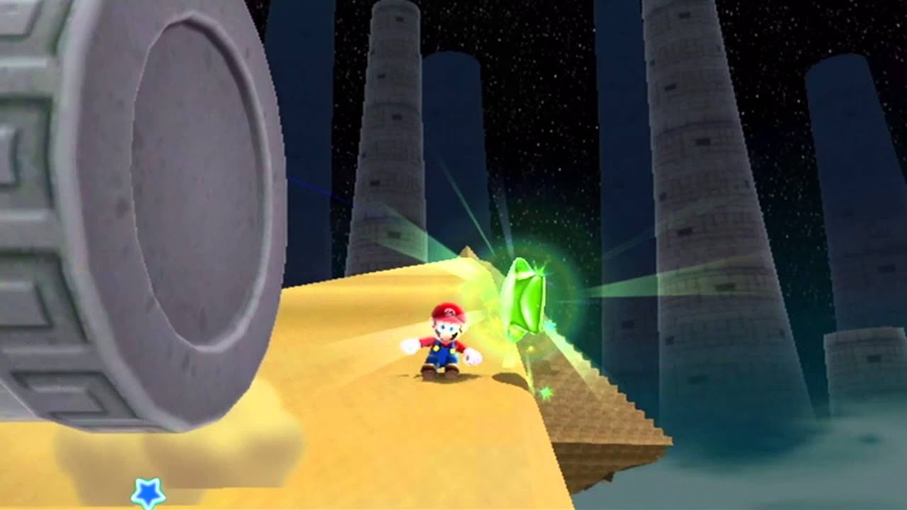 Super Mario Galaxy 2 - Monde 5 - Sables glissants : Étoiles vertes