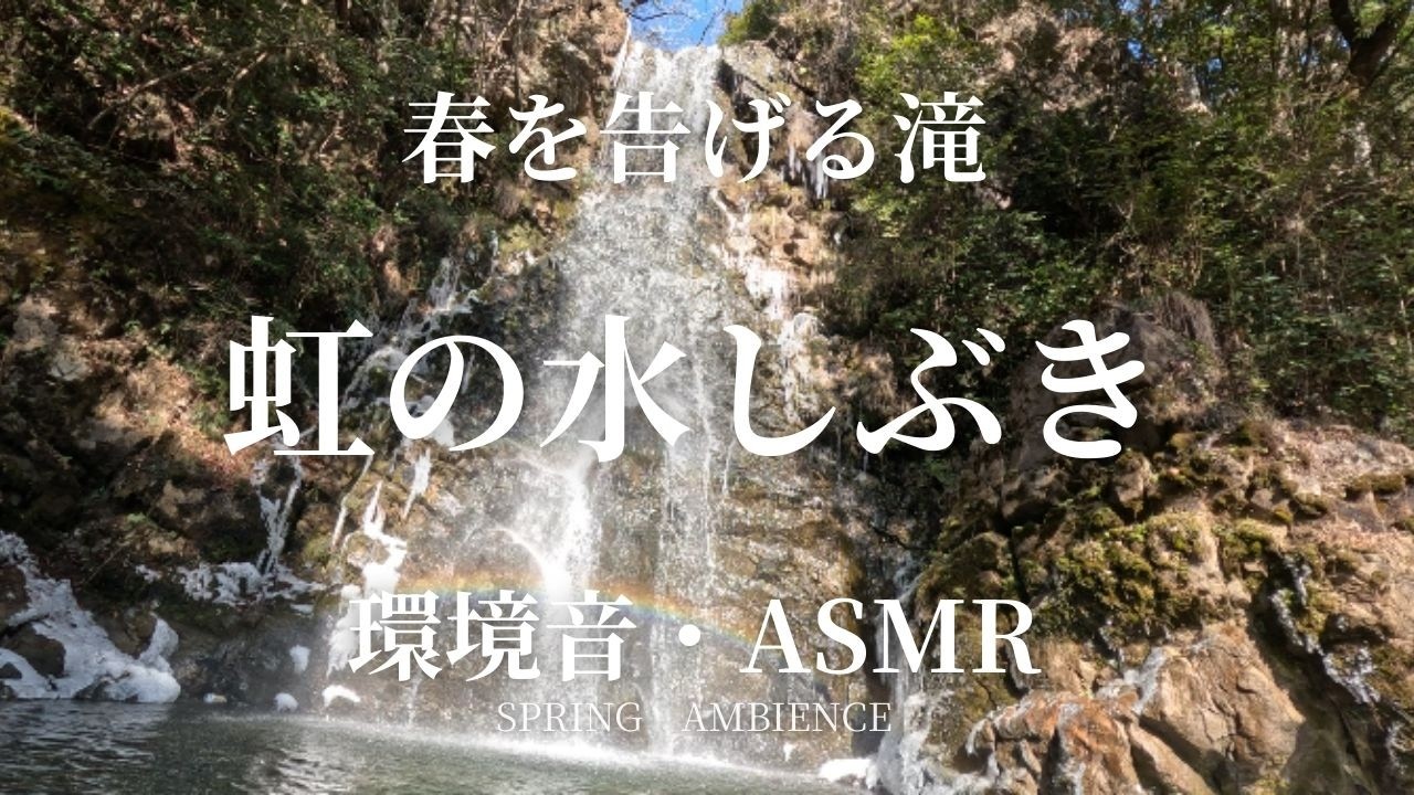 【自然音】春を告げる竜吟の滝と虹の水しぶき｜心ほどける環境音ASMR（3時間）