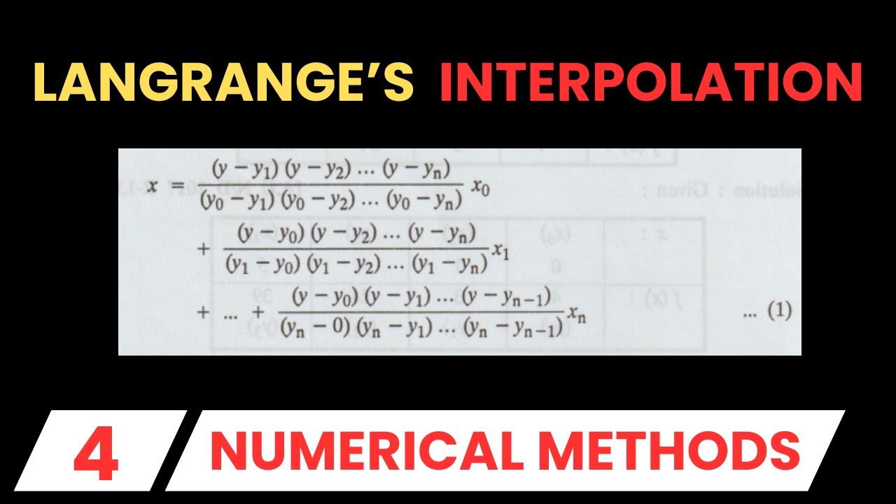 lagrange's interpolation || Numerical methods