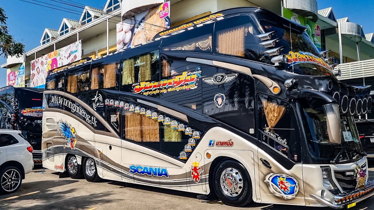 มาชมสายรถทัวร์กันสักหน่อย ขบวนรถบัสสวยๆหลายชุด เข้าร้านของฝากร้านแม่กิมลั้ง เพชรบุรี