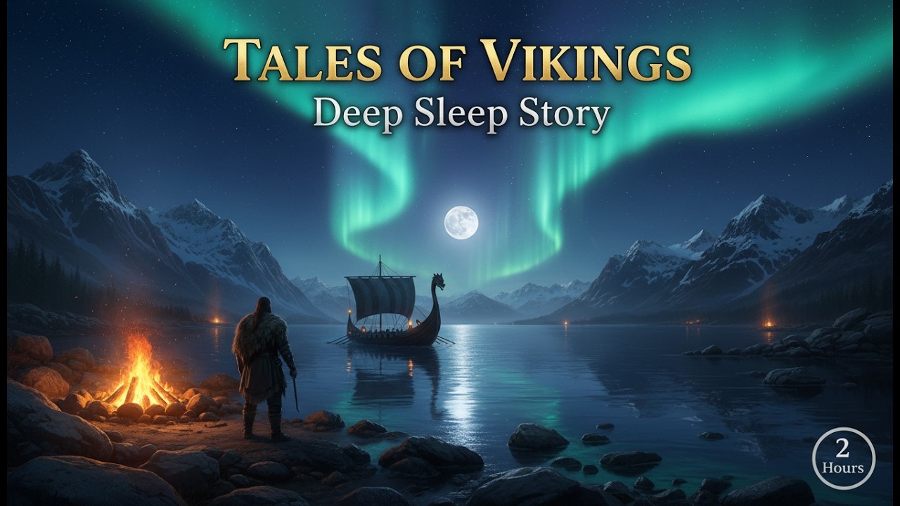 ⚔️ Tales of Vikings: Norse Warriors & Explorers | 2 Hour Sleep Story with Fire & Ocean Waves