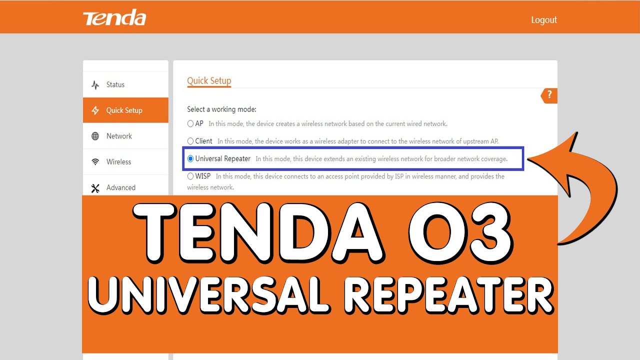 Cara Setting Tenda O3 Mode Universal Repeater (Tenda O3 Wifi Extender Outdoor)