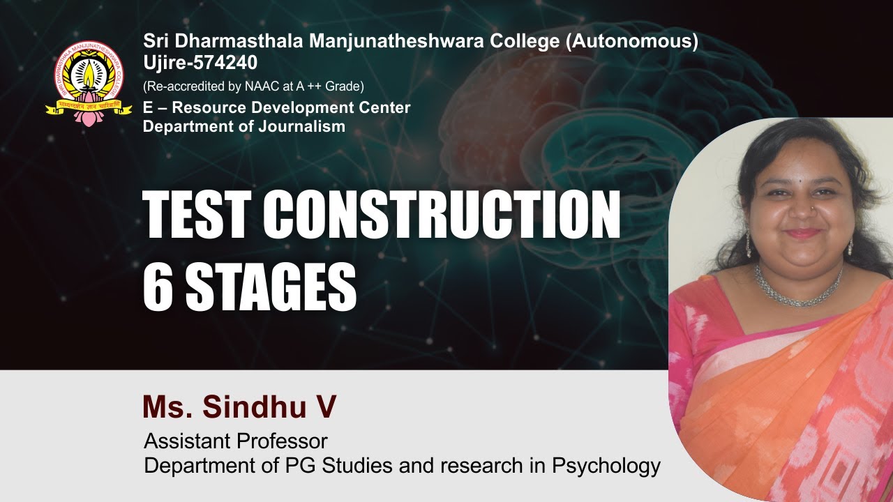 SDM E-learning | Test Construction  6stages | Ms. Ashwini H | Ms. Sindhu V