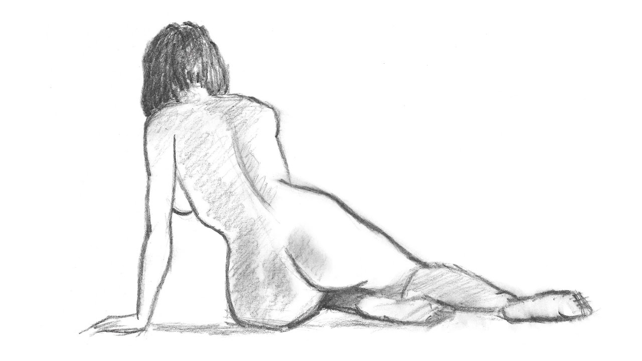 How to Draw Minimal Nude Figures | Charcoal Pencil Sketch Drawing / Real Time & Satisfying