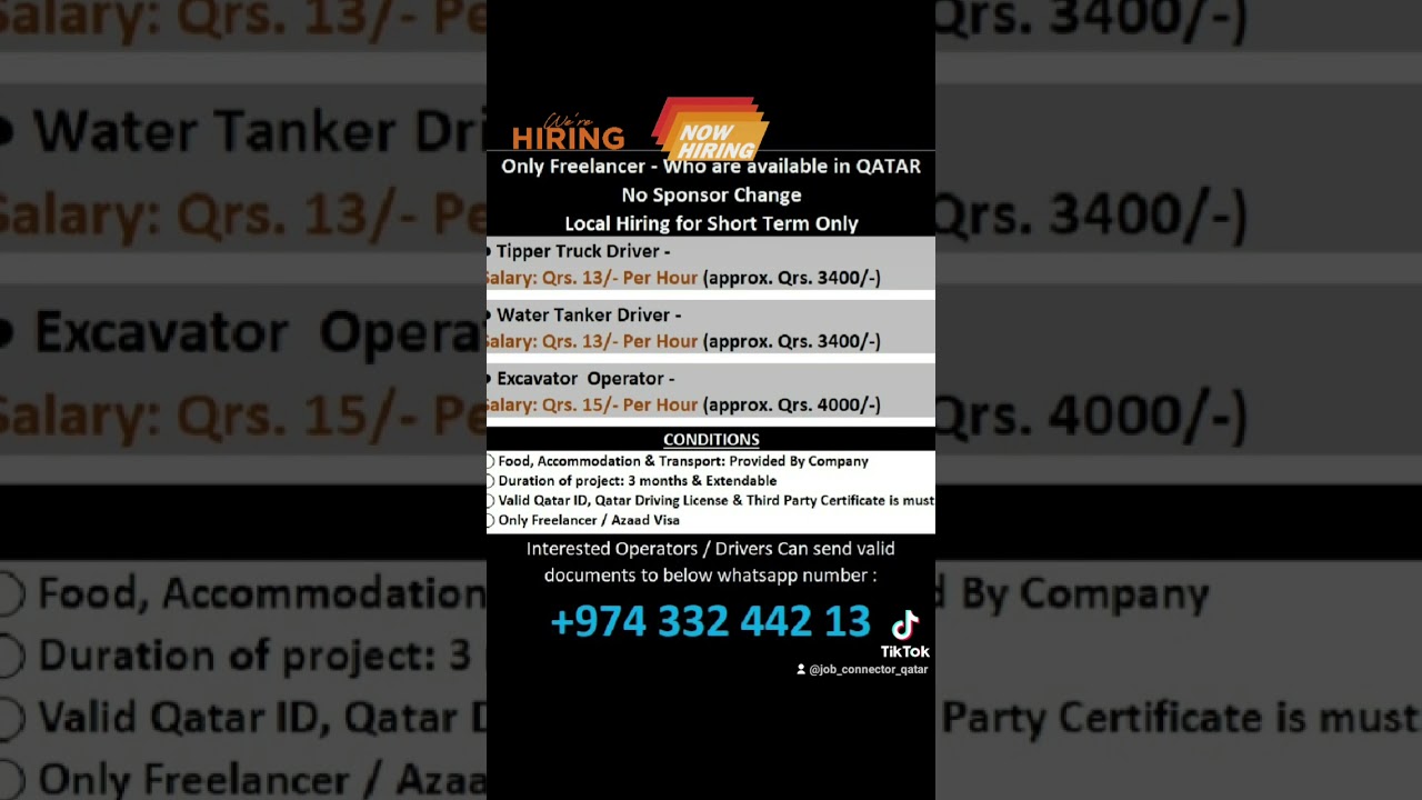Driver & Operator Jobs in Qatar