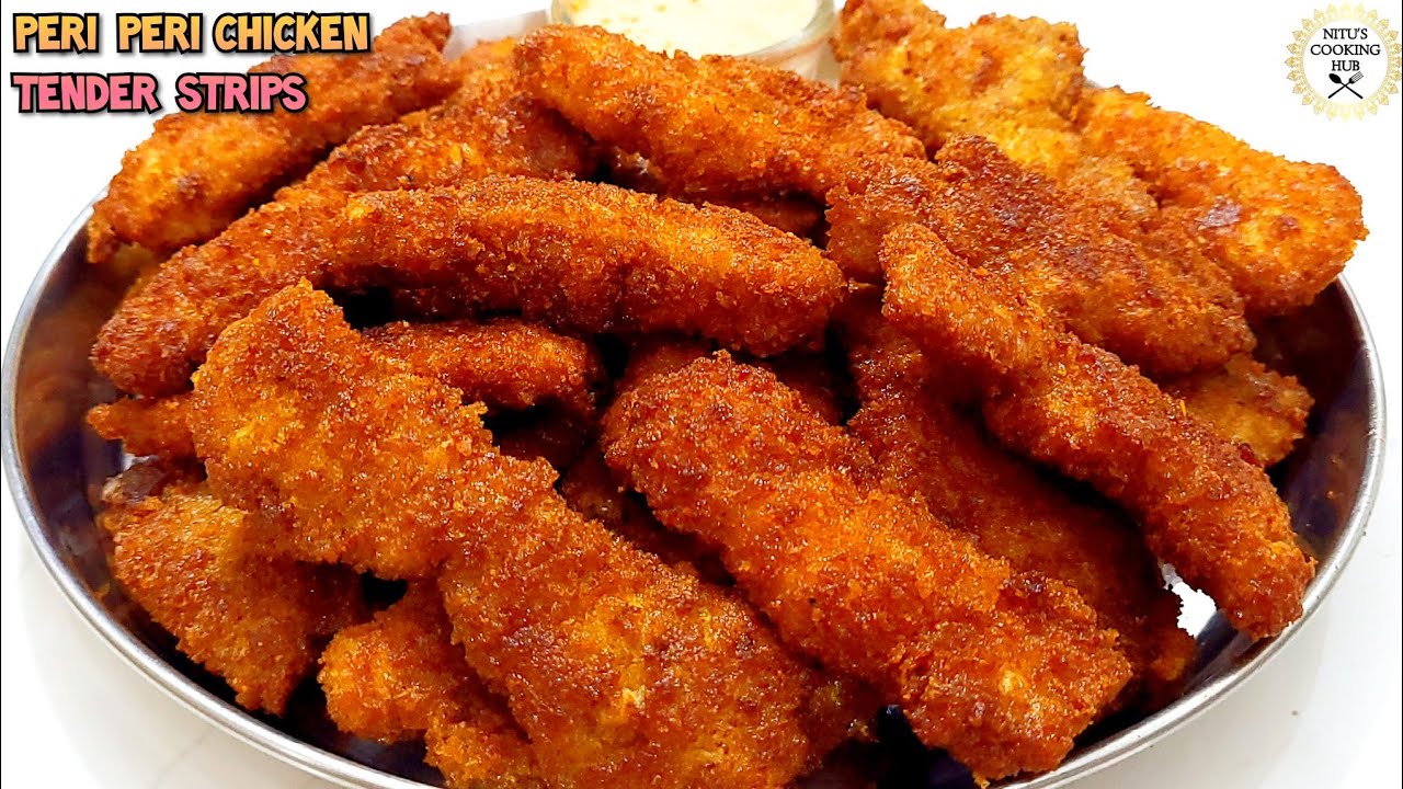 Peri Peri Chicken Tenders Strips Recipe|Make & Freeze|Crispy Juicy Chicken Strips|Kurkure Chicken