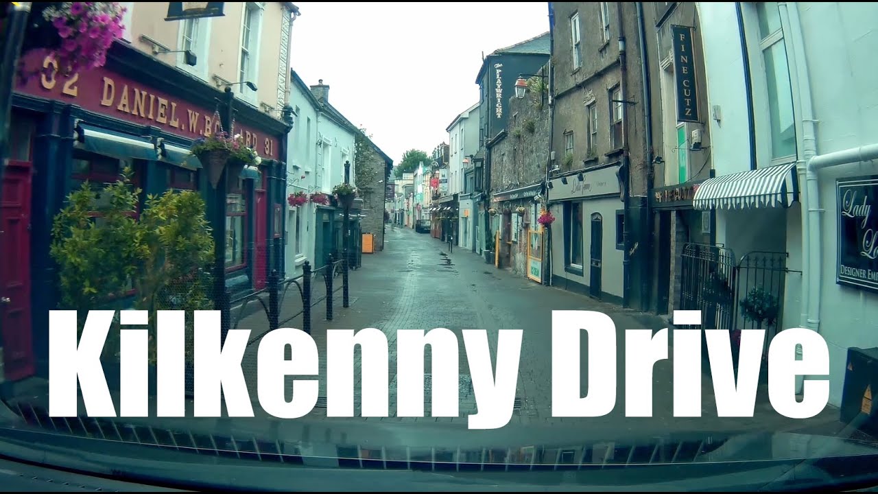 DRIVING IRELAND :  Drive through KILKENNY City center early in day - 4k Cinematic Video, IRELAND