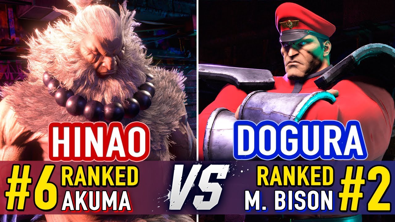 SF6 🤜 Hinao (#6 Ranked Akuma) vs Dogura (#2 Ranked M.Bison) 🤛 SF6 High Level Gameplay