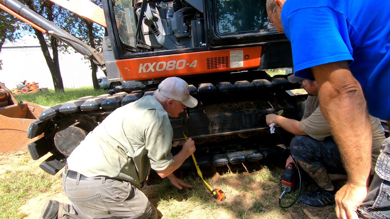 Hybrid Track Installation #51:  Replacing tracks on the Kubota KX080-4 with Steel Hybrid Tracks