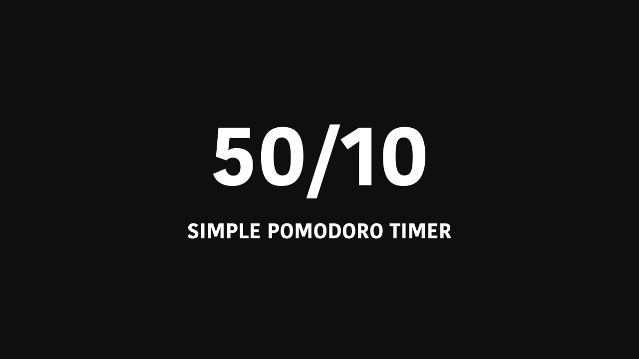 50/10 Pomodoro Timer - 4 HOURS STUDY | No music - Black Background/Dark Mode