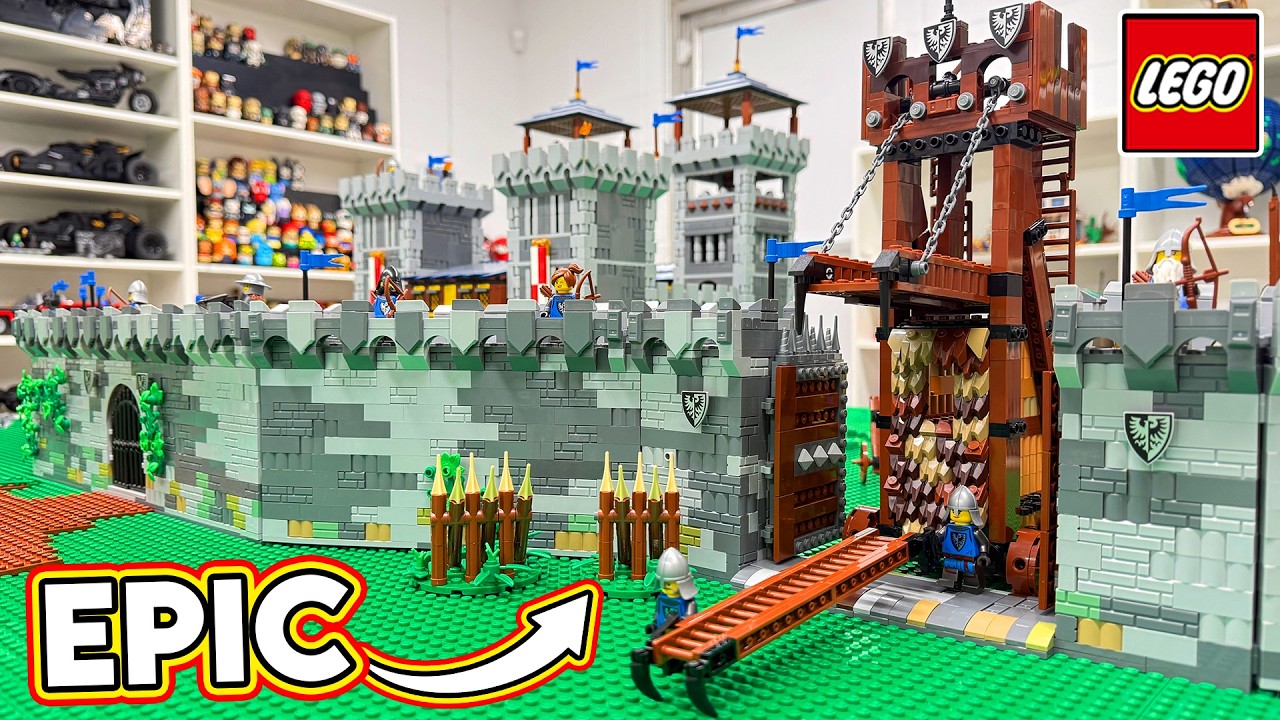 Огромная стена замка из LEGO готова! Крепость рыцаря Чёрного Сокола!