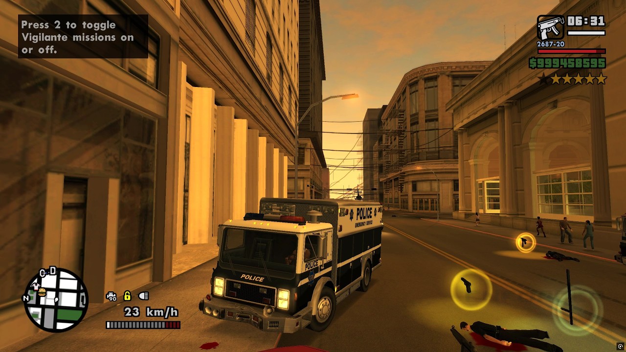 GTA San Andreas - Zombotech Shootout + Wanted Level 6 Escape