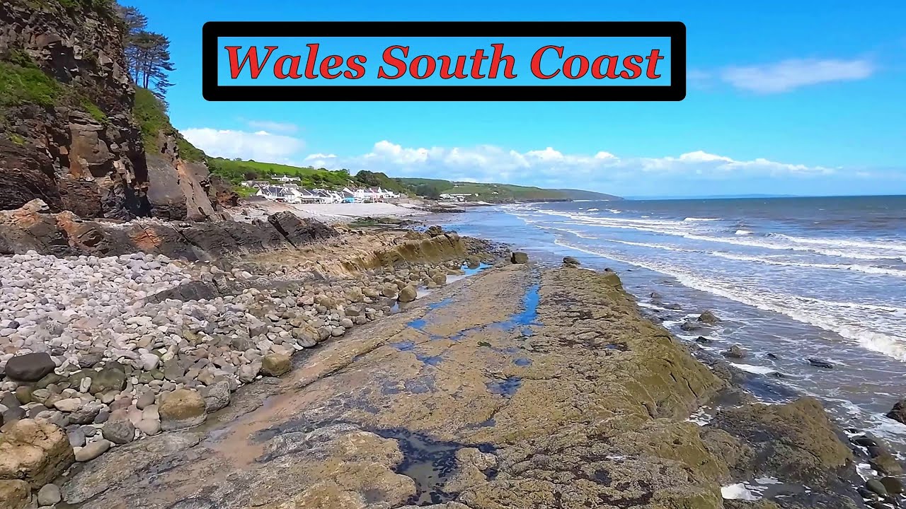 Beautiful Beach Along The South Welsh Coast-Line - Welsh Drones