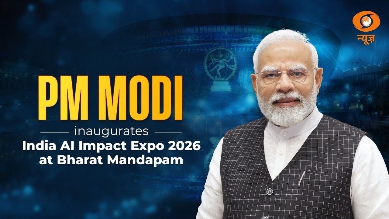 PM Modi inaugurates India AI Impact Expo 2026 at Bharat Mandapam