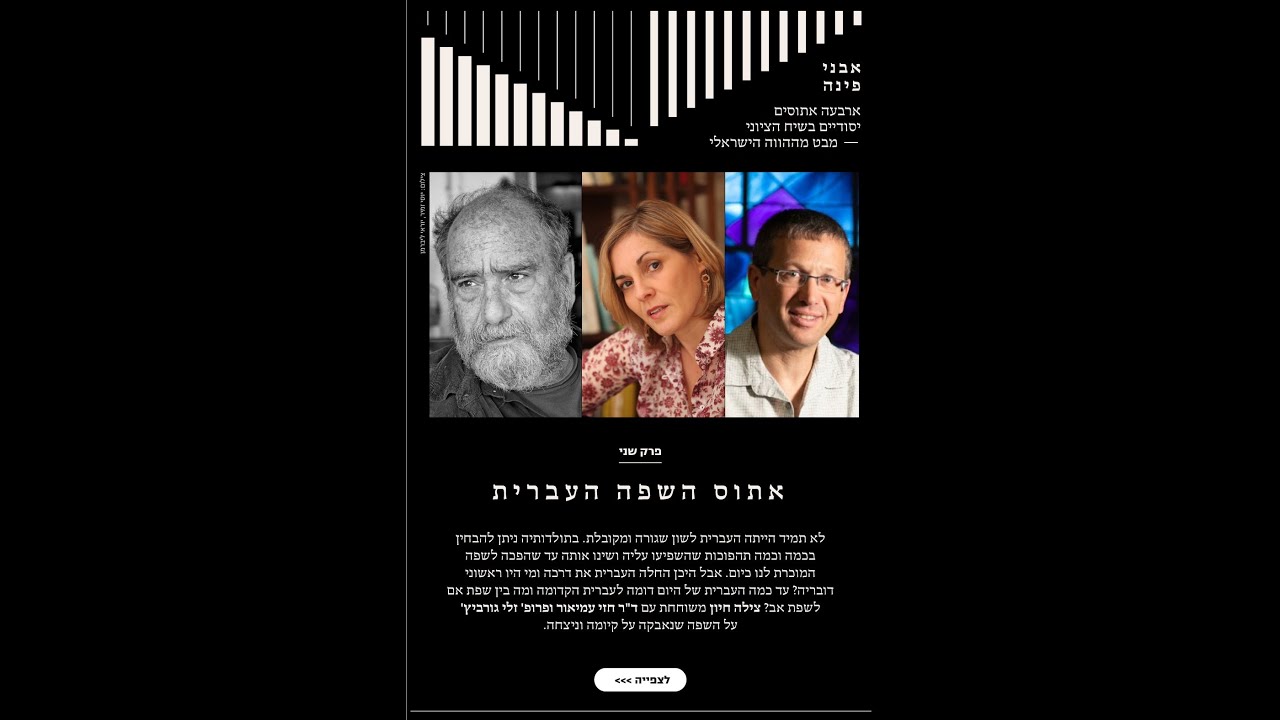 אבני פינה - אתוסים יסודיים בשיח הציוני, מבט מההווה הישראלי. פרק שני: השפה העברית