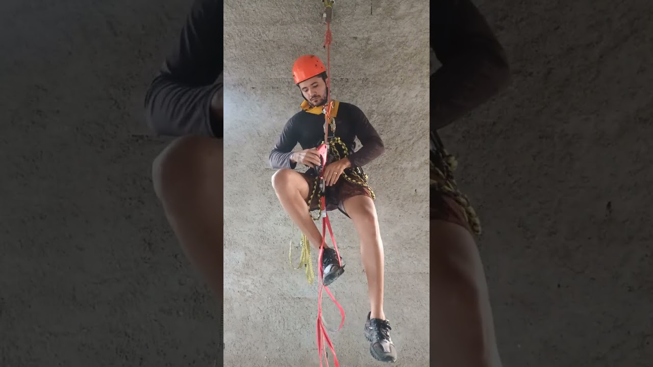 Fazendo ascensão simples e descensão usando o croll ventral e ascensor de punho