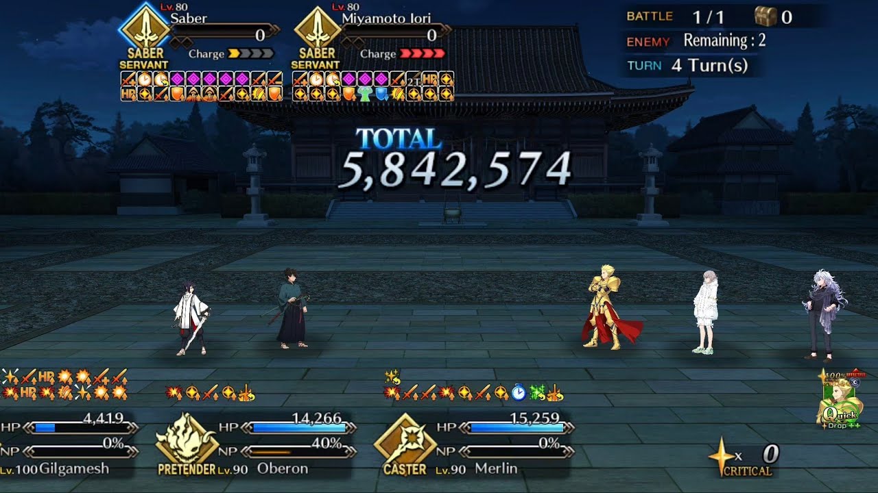[FGO] Samurai Remnant Collab Event Challenge Quest 4 Turns With Gilgamesh 