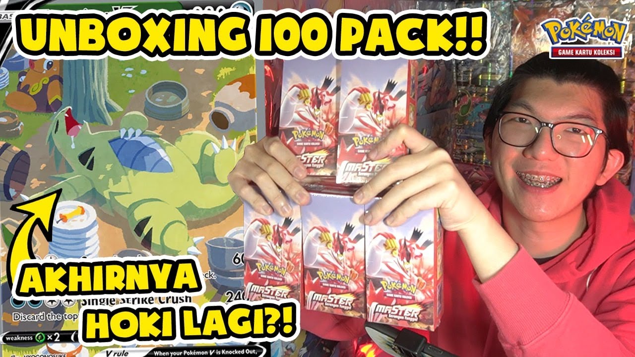 AKHIRNYA HOKI! Unboxing 100 Pack Master Serangan Tunggal - Kartu Pokemon Indonesia