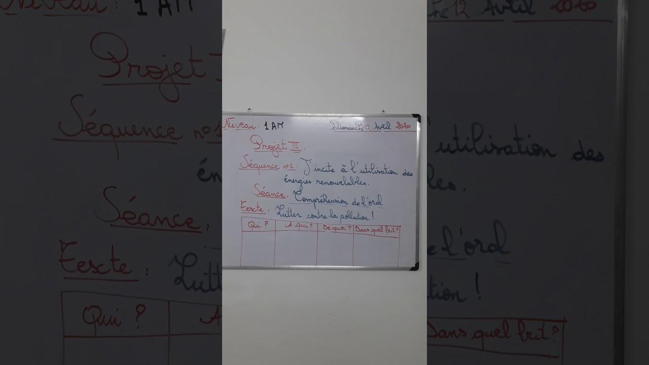 PROJET 3 séquence 1 ;compréhension orale pour les 1 AM