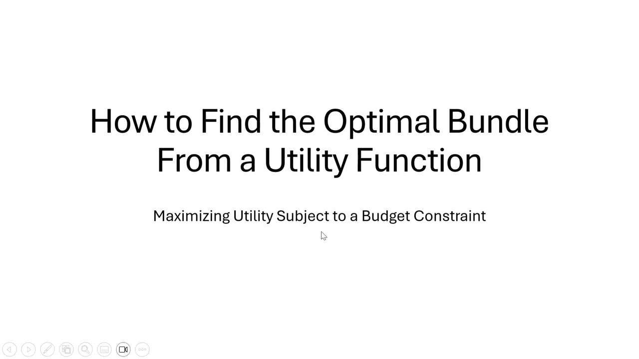 How to Find the Optimal Consumption Bundle From a Utility Function