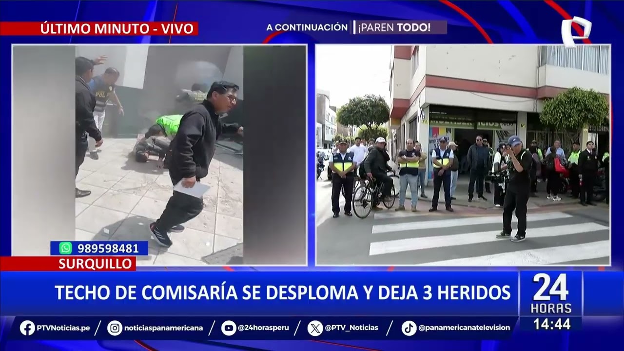 Cae techo de comisar&iacute;a de Surquillo y deja tres polic&iacute;as heridos (2/2)