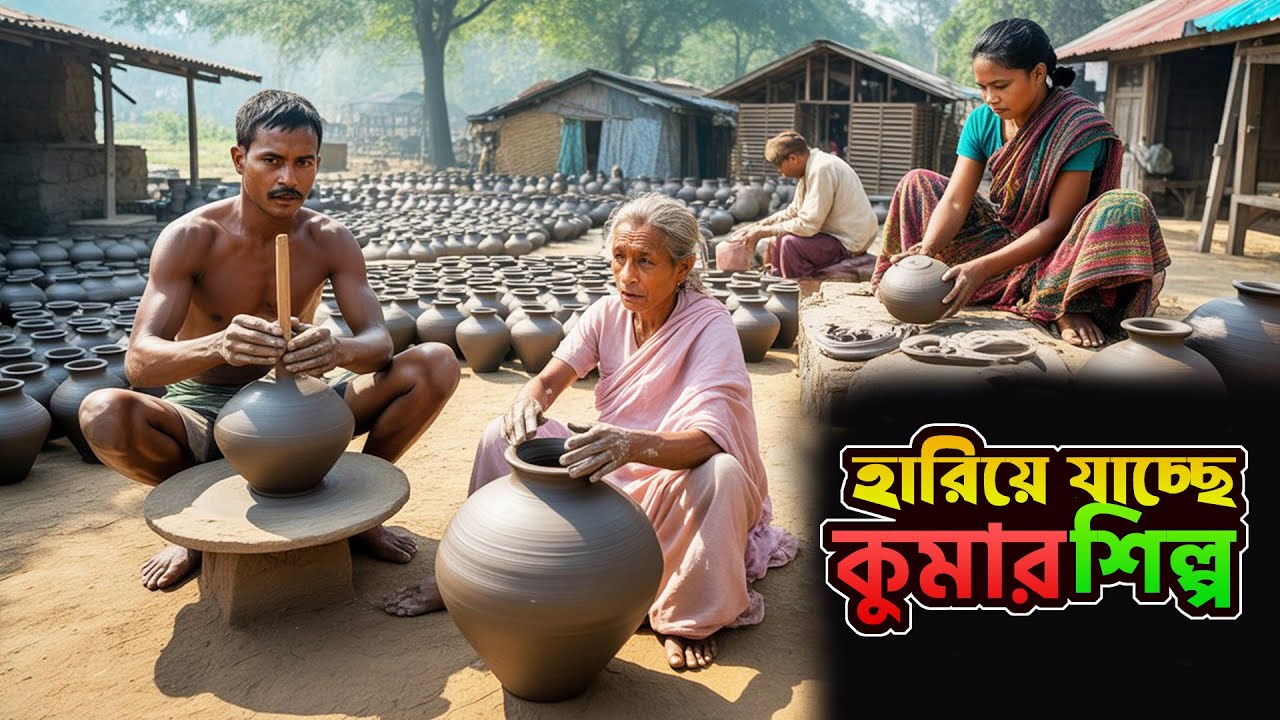 মাটির হাঁড়ি পাতিল এ যুগেও চলে! হারিয়ে যাচ্ছে কুমার শিল্প | Pottery Village | Pervesh Babu Vlogs