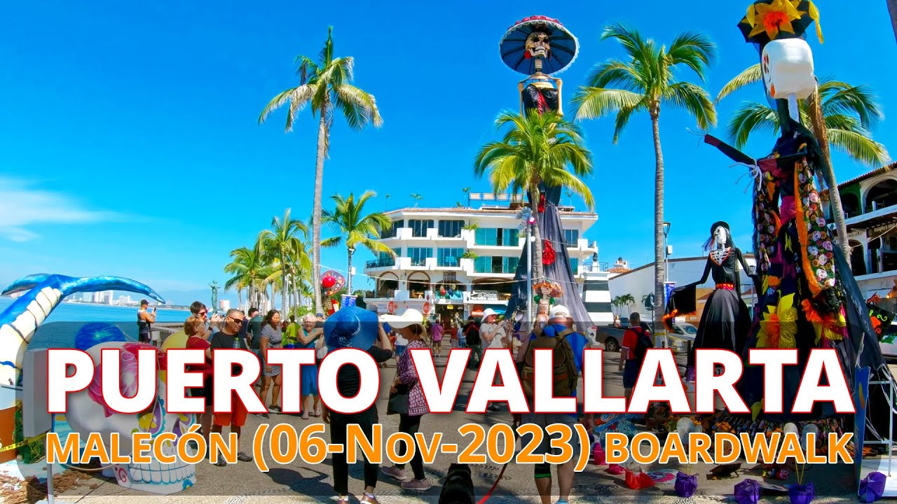 Malecón de Puerto Vallarta completo (06/Nov./2023) Full Walking Tour Puerto Vallarta Boardwalk