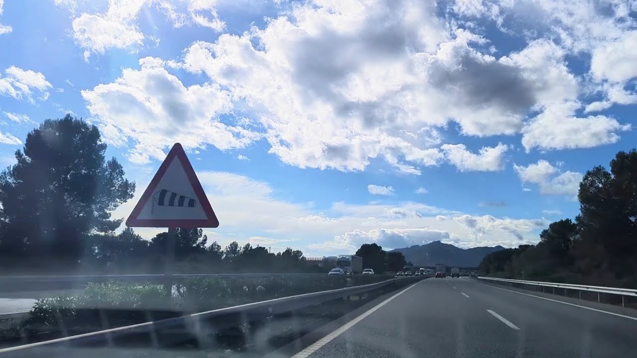 The Spanish AP7 from Tarragona to Amposta - Note the new speed reduction and speed cameras !