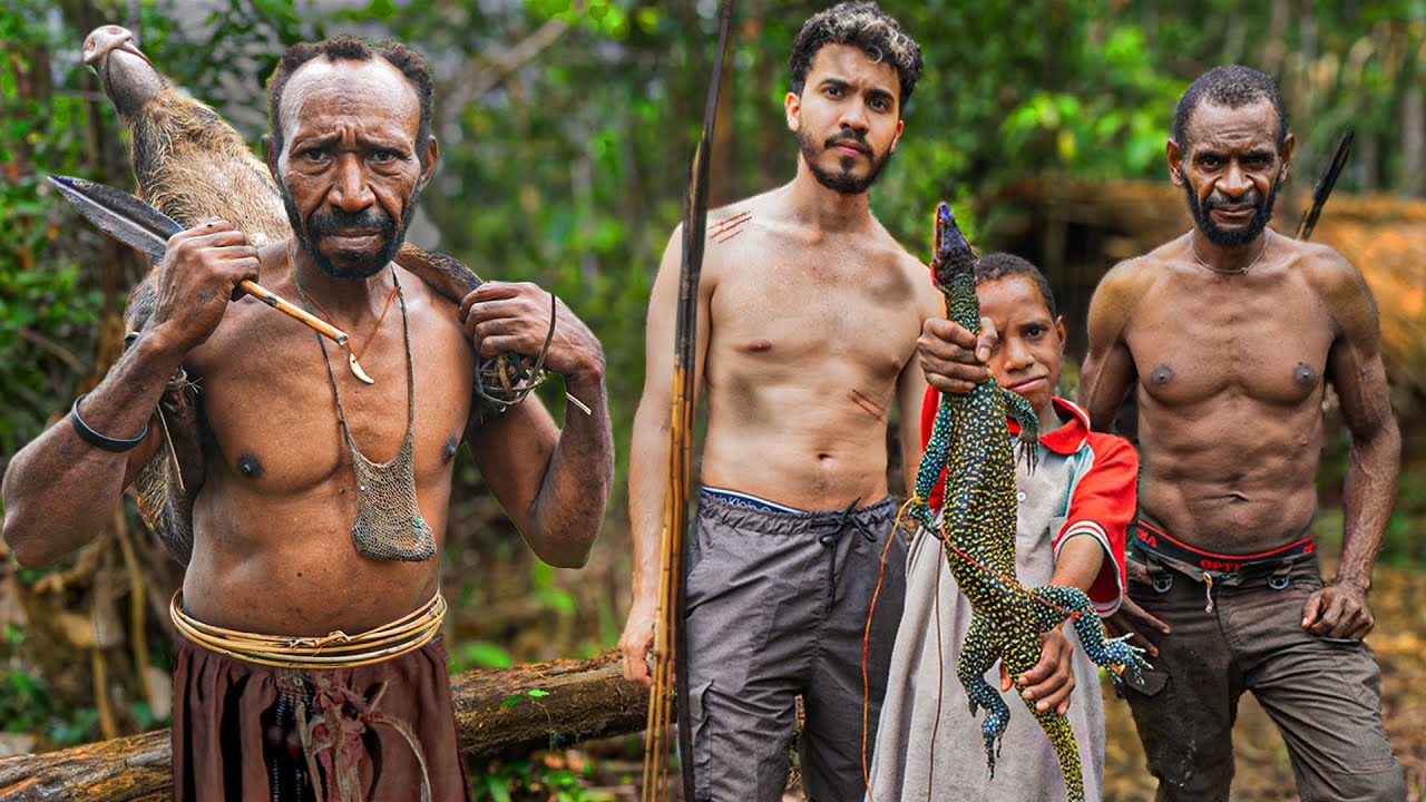 CAZANDO CERDOS y LAGARTOS con una TRIBU NATIVA en PAPÚA | Los Korowai (6/6)