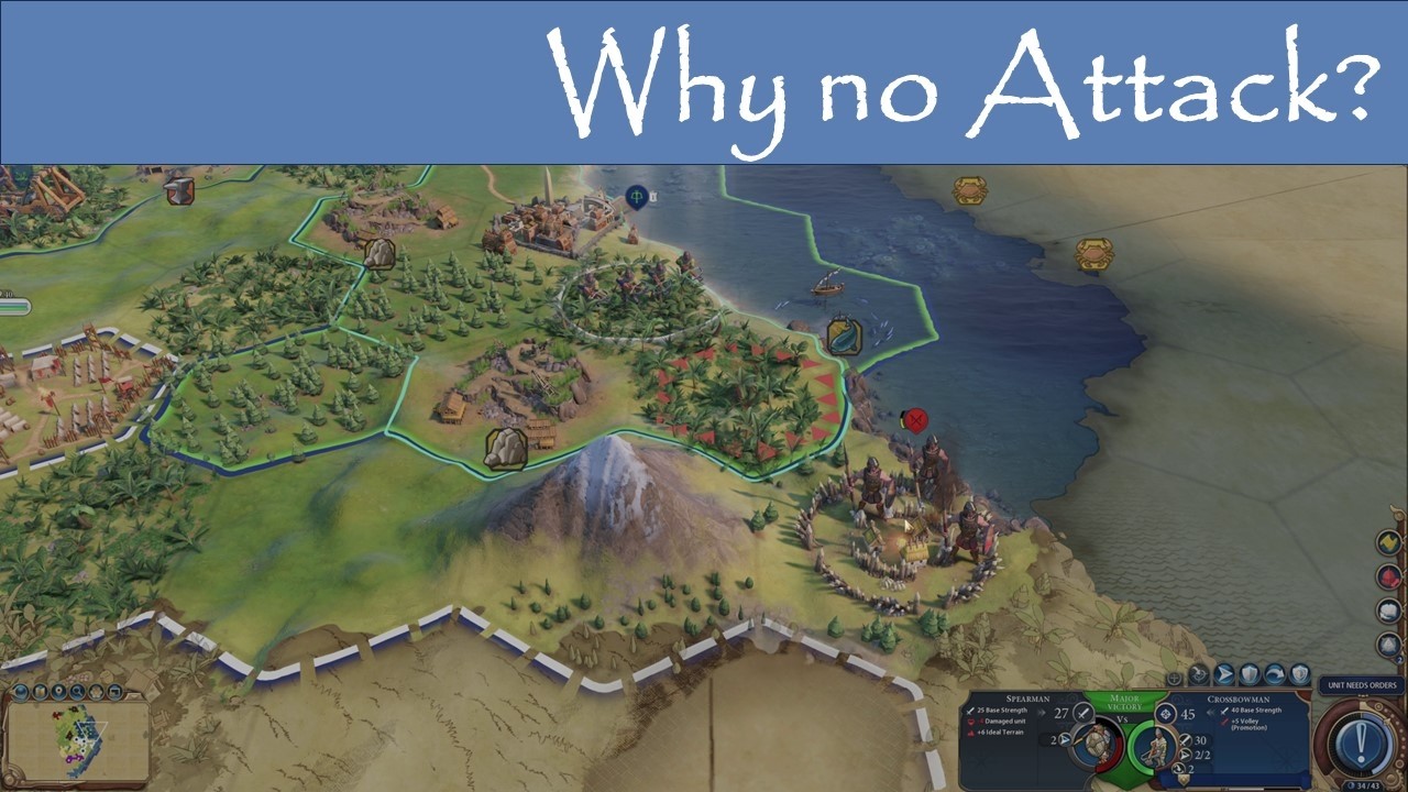 Why Won't my Ranged Unit Attack? Civ 6 Line of Sight Mechanic