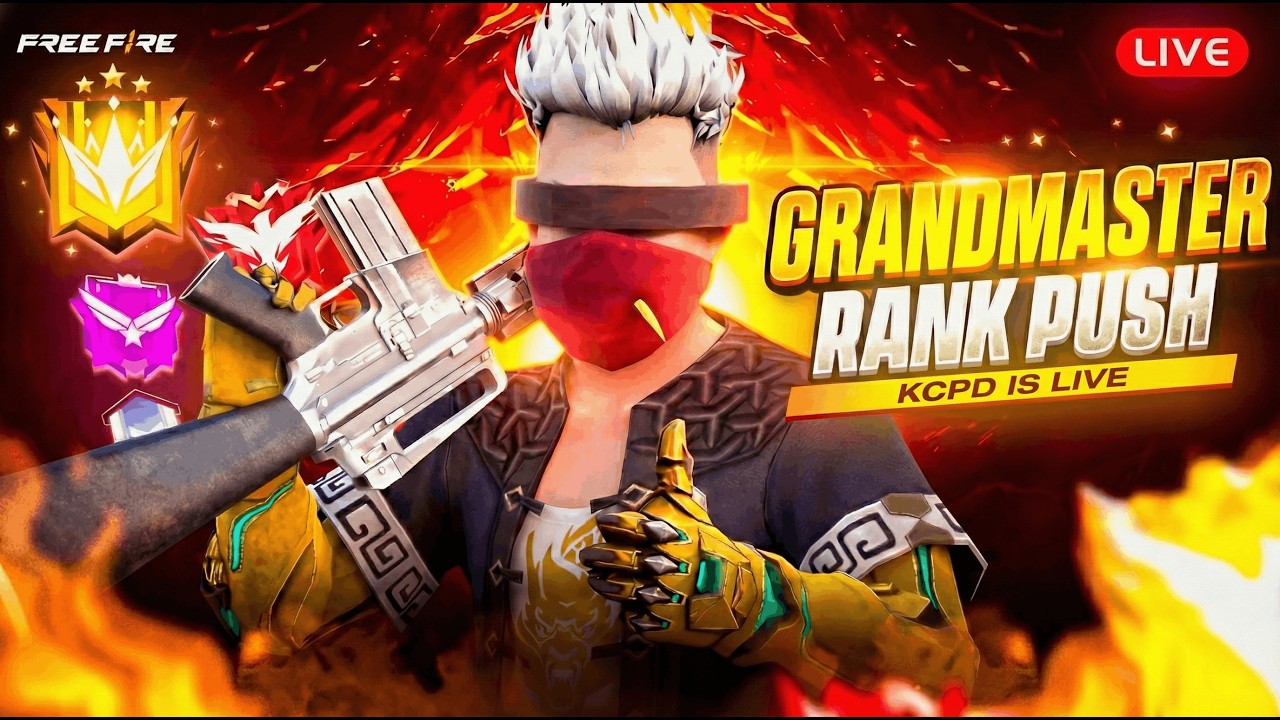 Free Fire Live - Gold to GrandMaster - Rank Push Free Fire Live in Telugu Face Cam #kcpdgaming