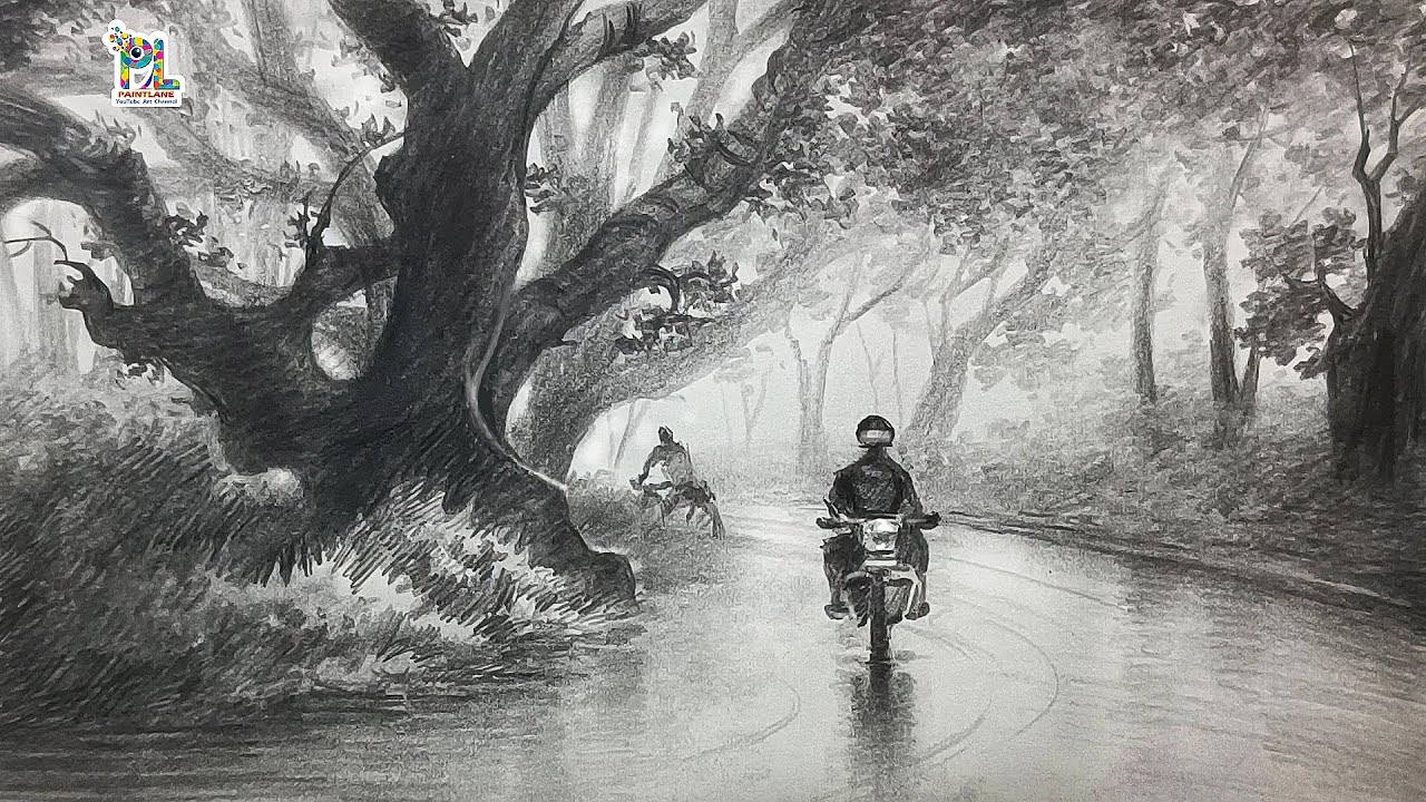 How to draw Rainy Season Landscape Art