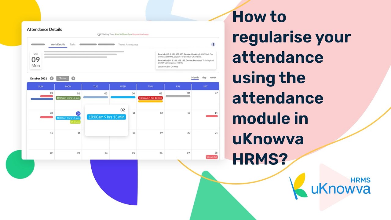 How to regularise your attendance using the attendance module in  uKnowva HRMS?