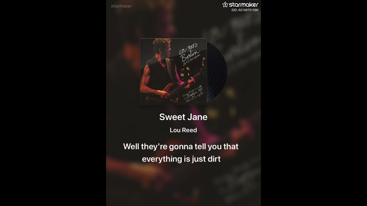 Sweet Jane, by Lou Reed, sung by Jim Neuwirth