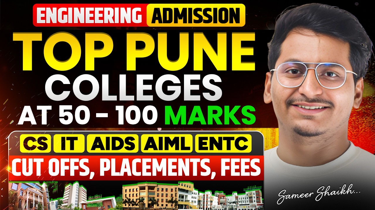 Best Engineering Colleges at 50-100 Marks in Pune🔥|Category wise Cut Offs, Placements, Fees, etc