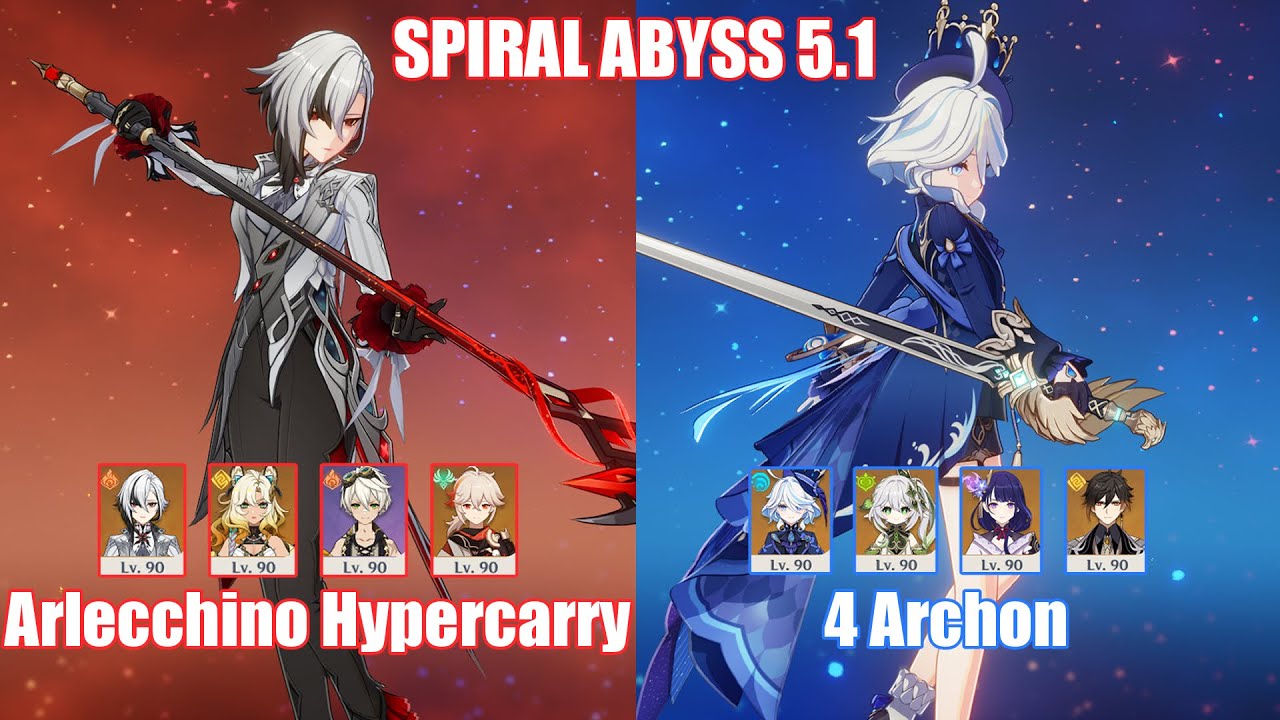 C0 Arlecchino Hypercarry & 4 Archon | Spiral Abyss 5.1 | Genshin Impact