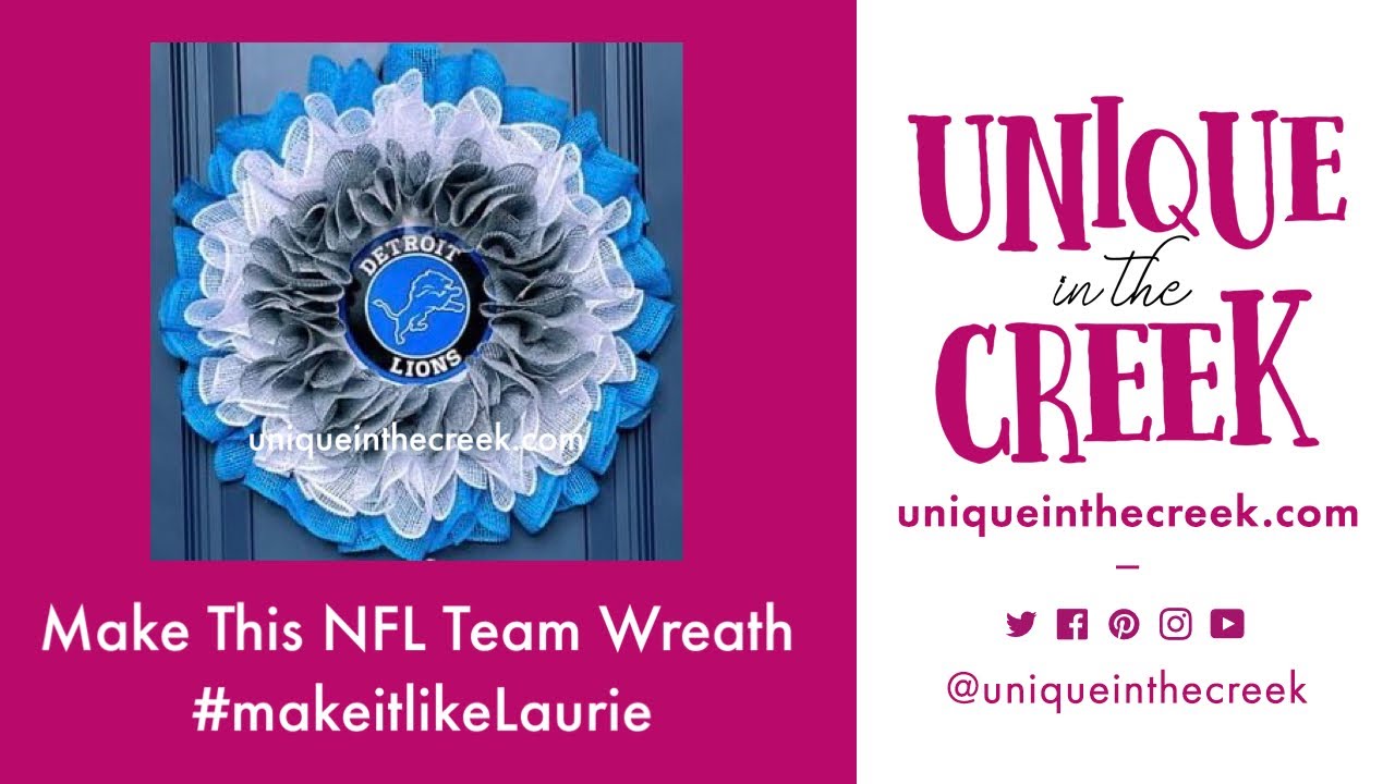 DIY Easy Football Team Deco Mesh Wreath on UITC Large Board