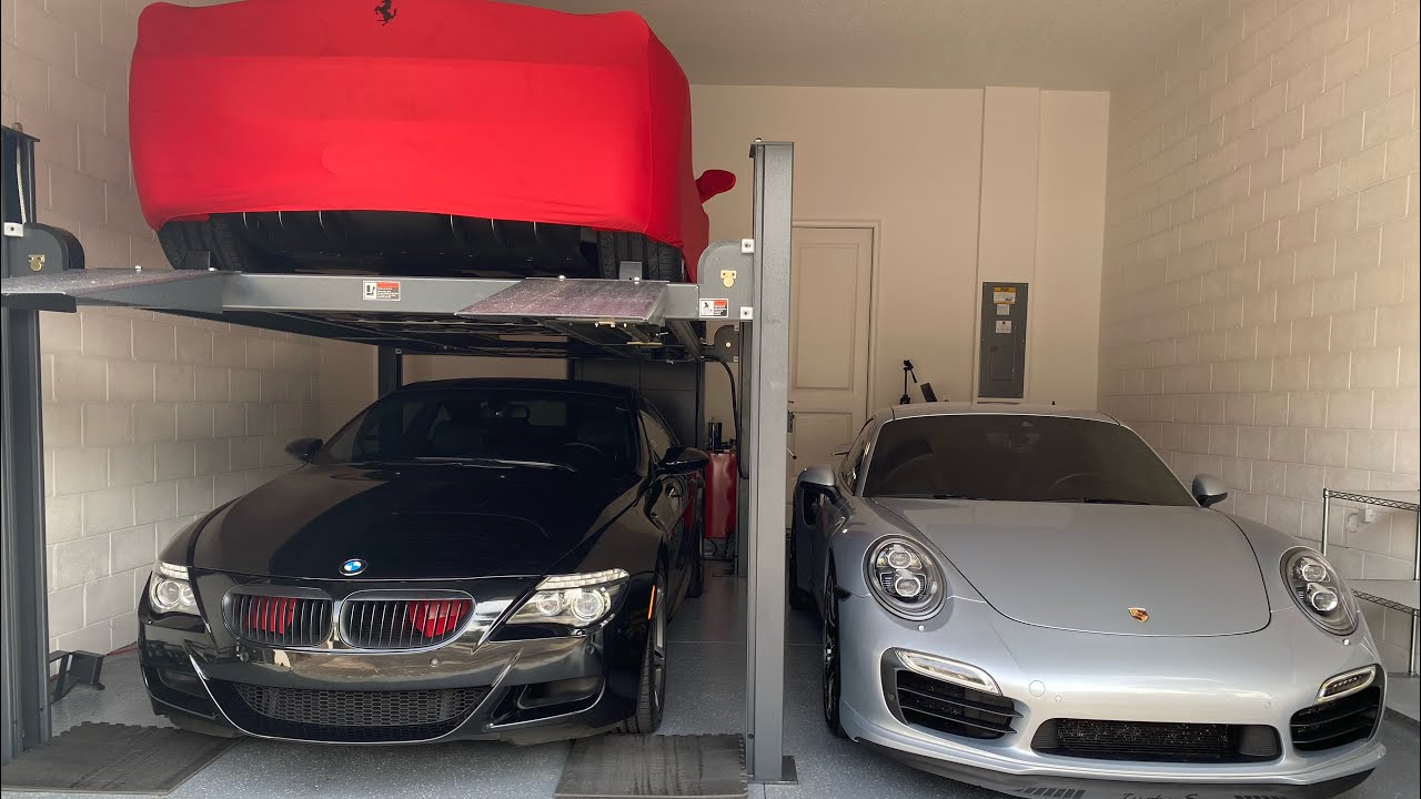 COMO FUNCIONA O ELEVADOR DA MINHA GARAGEM - SUBINDO A FERRARI 458 ITALIA NO ELEVADOR